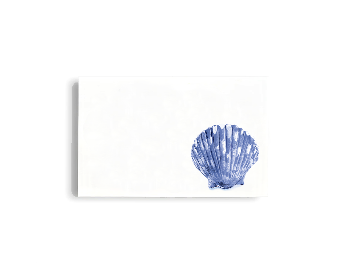 Blue Scallop Shell Place Cards