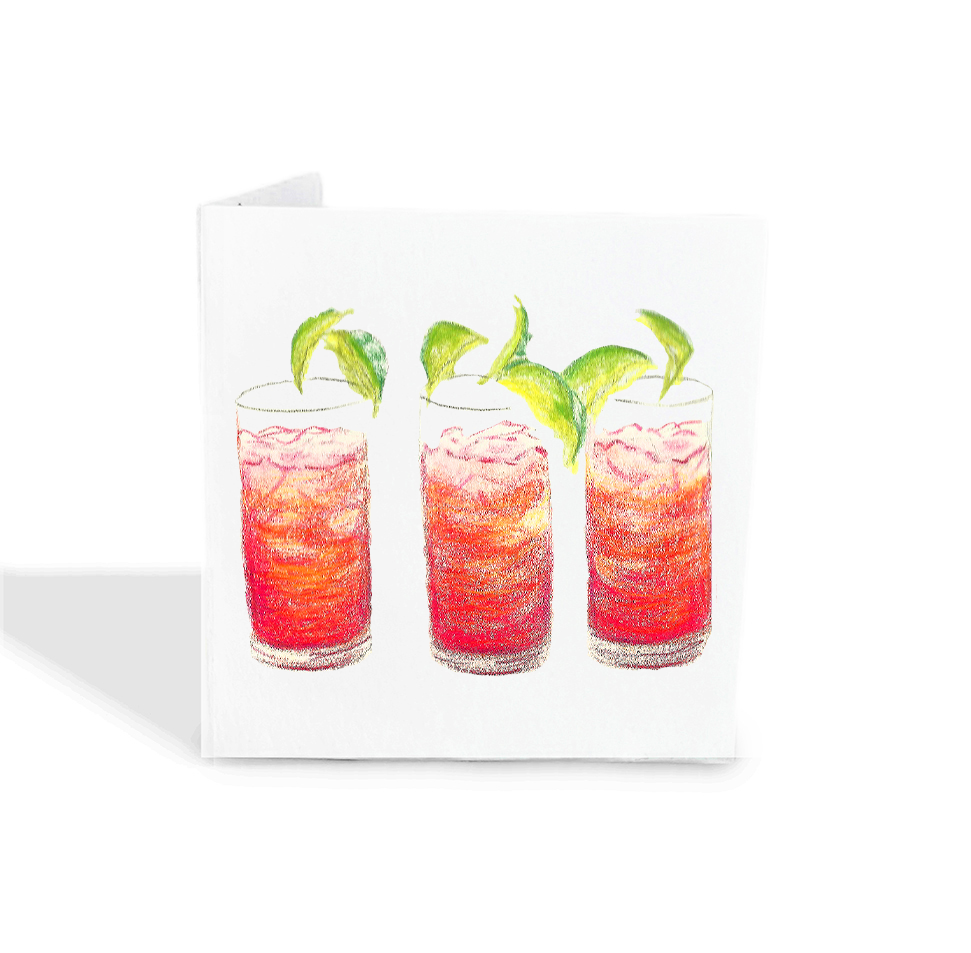 3 Pink Drinks Gift Tags