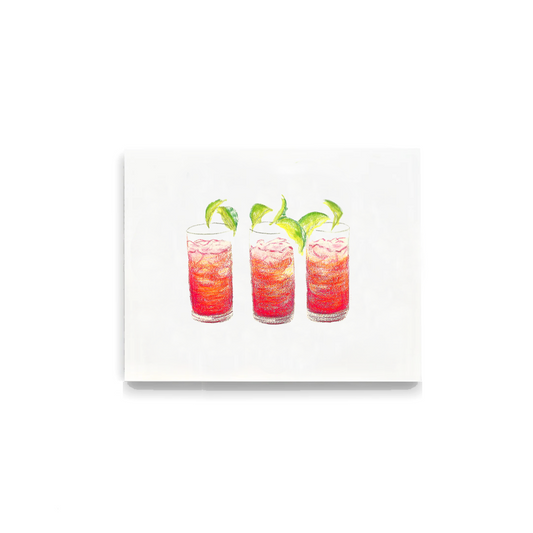 3 Pink Drinks Notecards