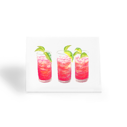 3 Pink Drinks Notecards