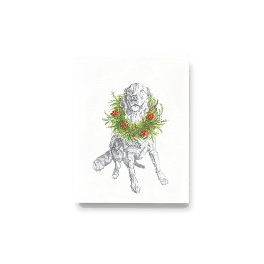 Retriever with Wreath Notecards