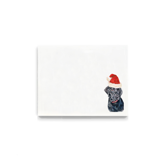 Black Santa Lab Flat Notecards