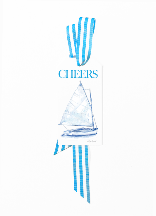 Cat Boat Bottle Tag