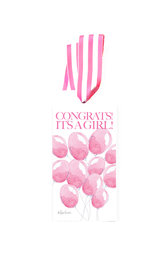 Congrats It's a Girl! Bottle Tags