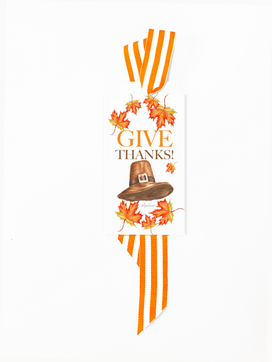 Pilgrim Hat Thanksgiving Bottle Tags