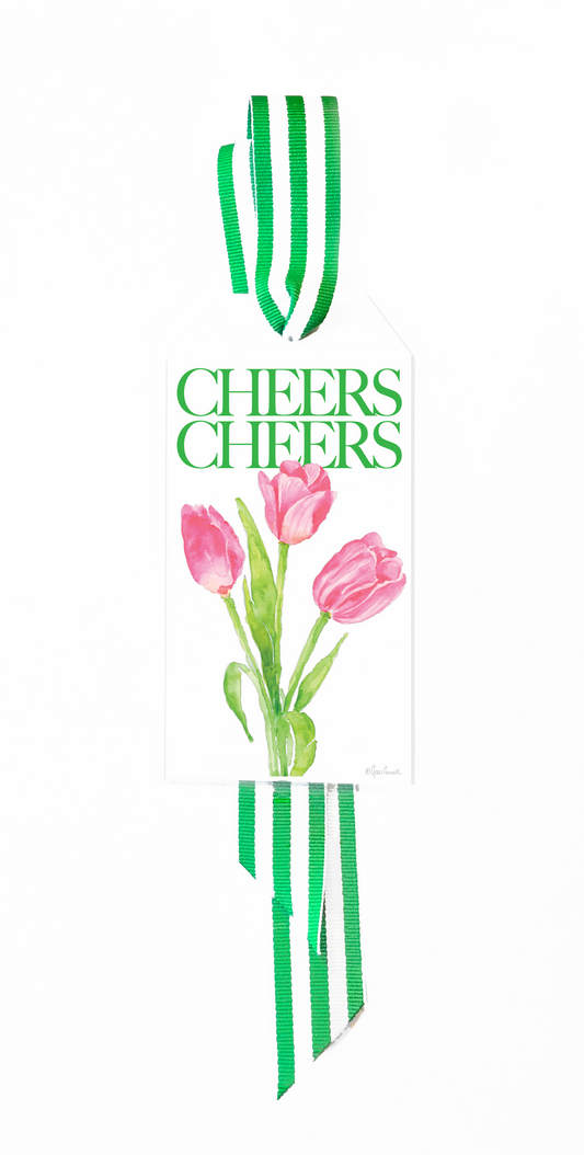 Pink Tulips Bottle Tags