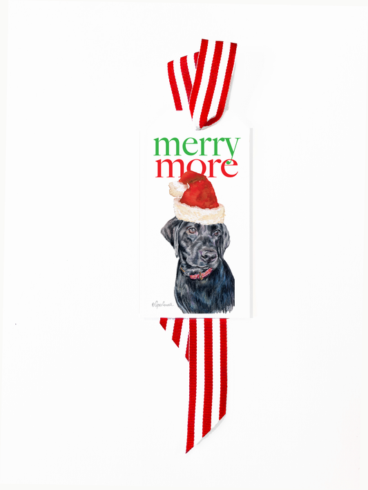 Santa Black Lab Bottle Tags