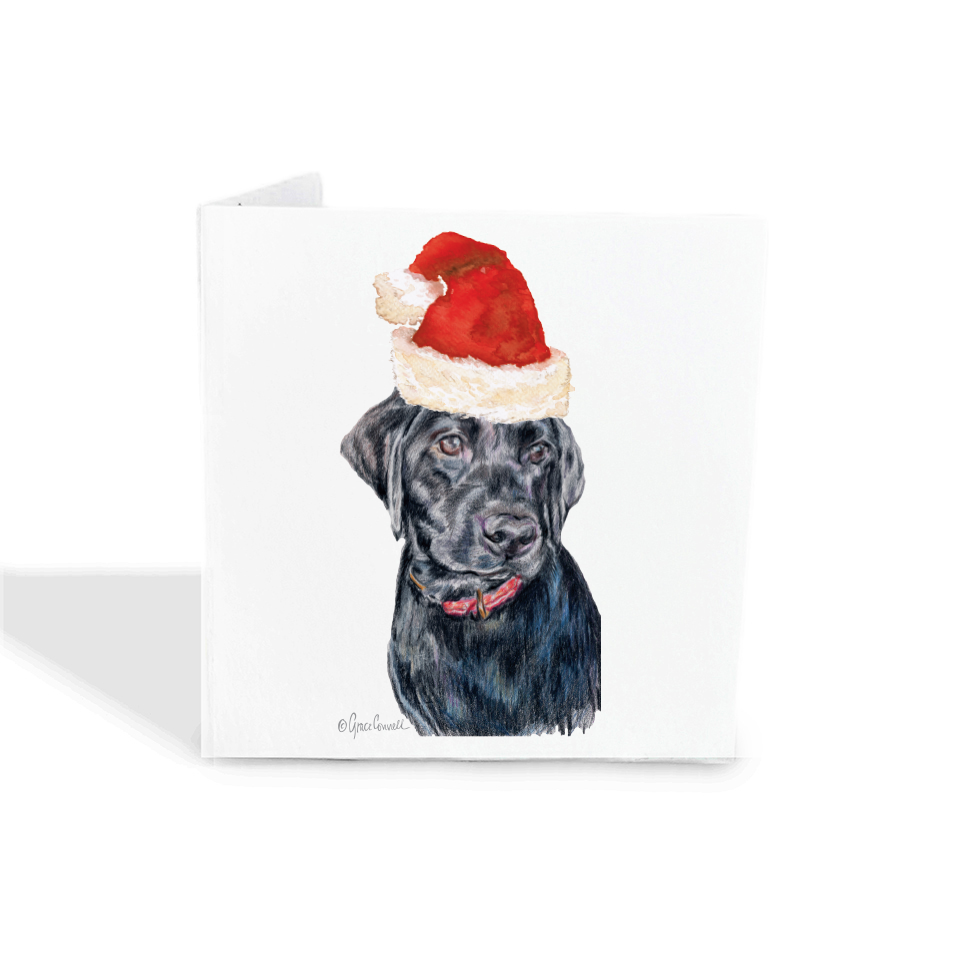 Santa Black Lab Gift Tags