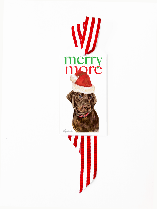 Santa Chocolate Lab Bottle Tags