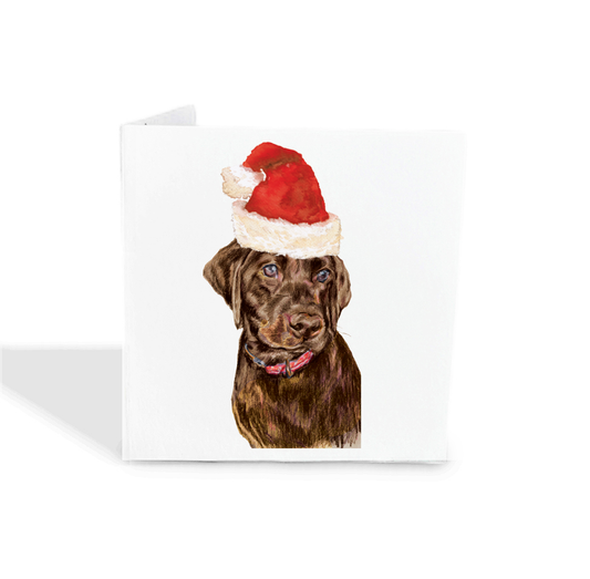 Santa Chocolate Lab Gift Tags