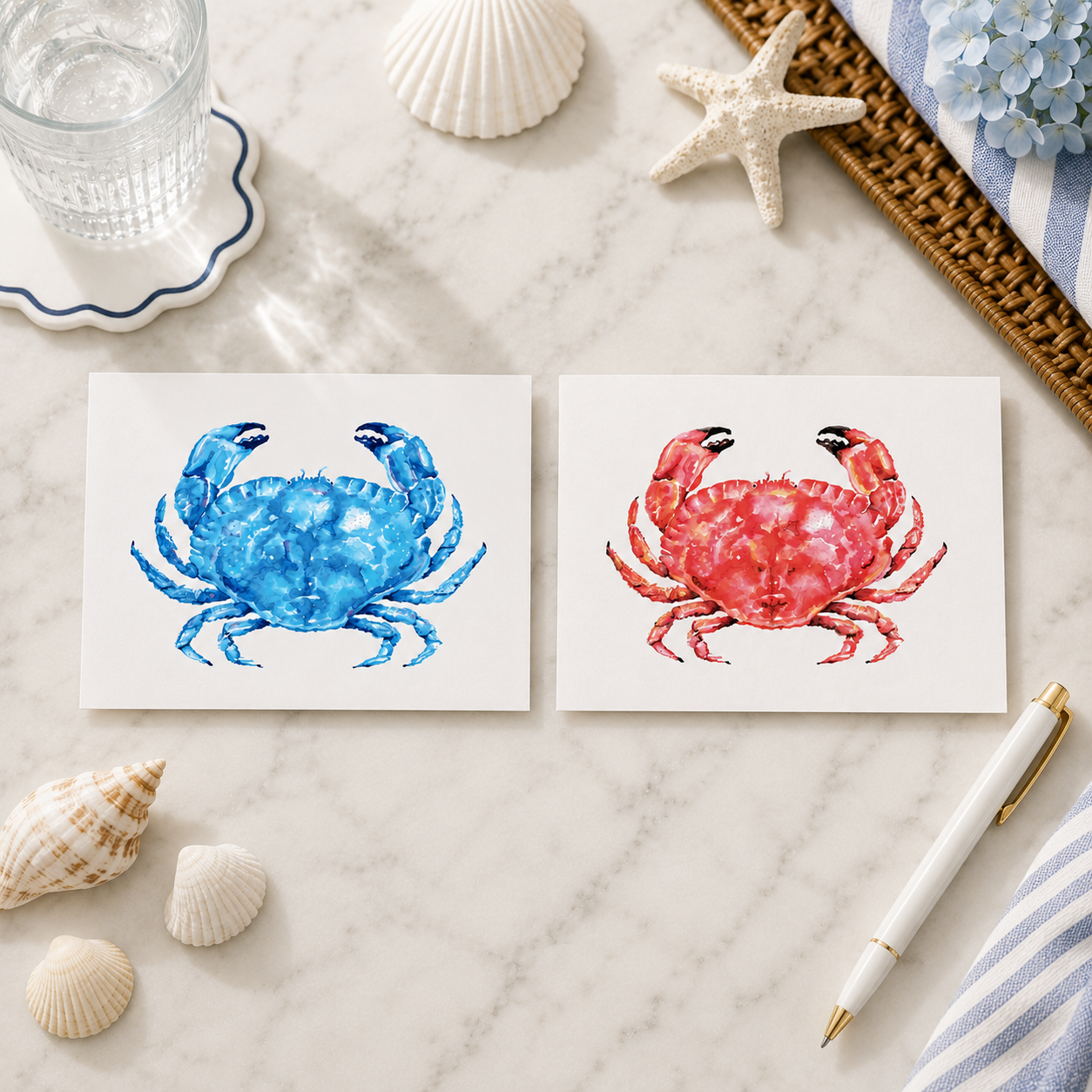 Red Crab Notecards