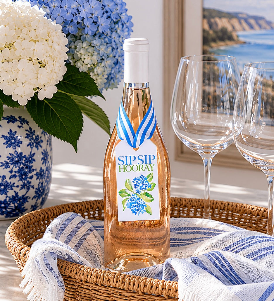 Blue Hydrangea Bottle Tags